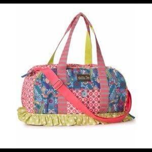 Matilda Jane Traveling Twirls Floral and Striped Duffel Bag